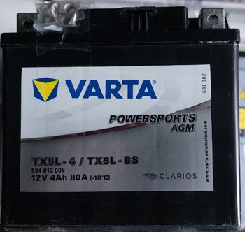 Varta Powersports AGM 4 А/ч 80 A о.п. 504 012 003 - фото 6518