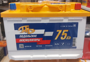 Подольские Аккумуляторы 75 А/ч 670 А о.п. PAZ075.0 - фото 7628