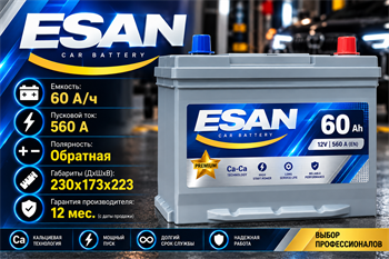 ESAN Asia 60 А/ч 560 А о.п. S D23 060 10B09