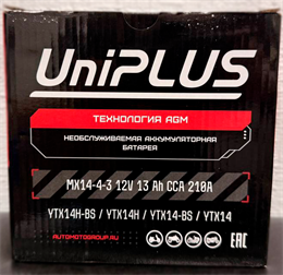 UniPLUS AGM MX14-4-3 13 А/ч 210 А п.п. MX14-4-3